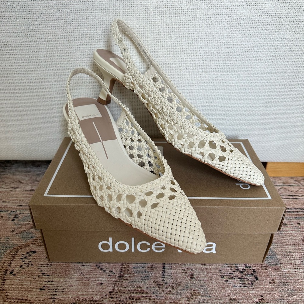 Dolce Vita Woven Slingback Heels - Picture 2 of 10